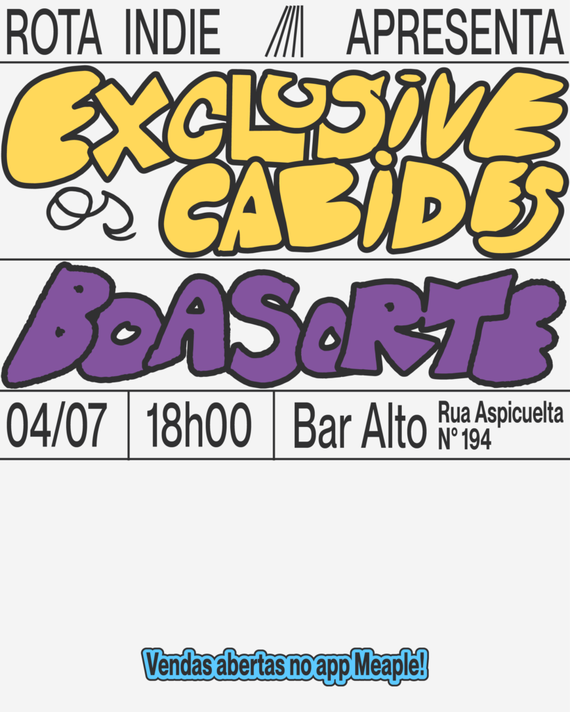 Divulgação de show do Exclusive os Cabides e Boasorte por Rota Indie